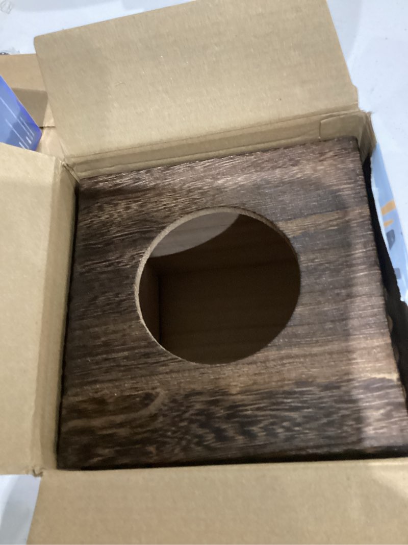 Condition photo showing Good Condition for Bless You Beaded Square Tissue Box Cover, Rustic Farmhouse Vintage Wooden Tissue Holder Box Distressed Napkin Holder for Table Bathroom Decor (Brown)