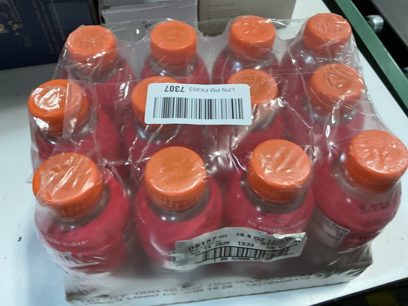 Condition photo showing New/Like New for Gatorade Fit Electrolyte Beverage, Healthy Real Hydration, Watermelon Strawberry, 16.9.oz Bottles (12 Pack) Watermelon Strawberry 16.9 Fl Oz (Pack of 12) (BEST BY 06/14/2026)