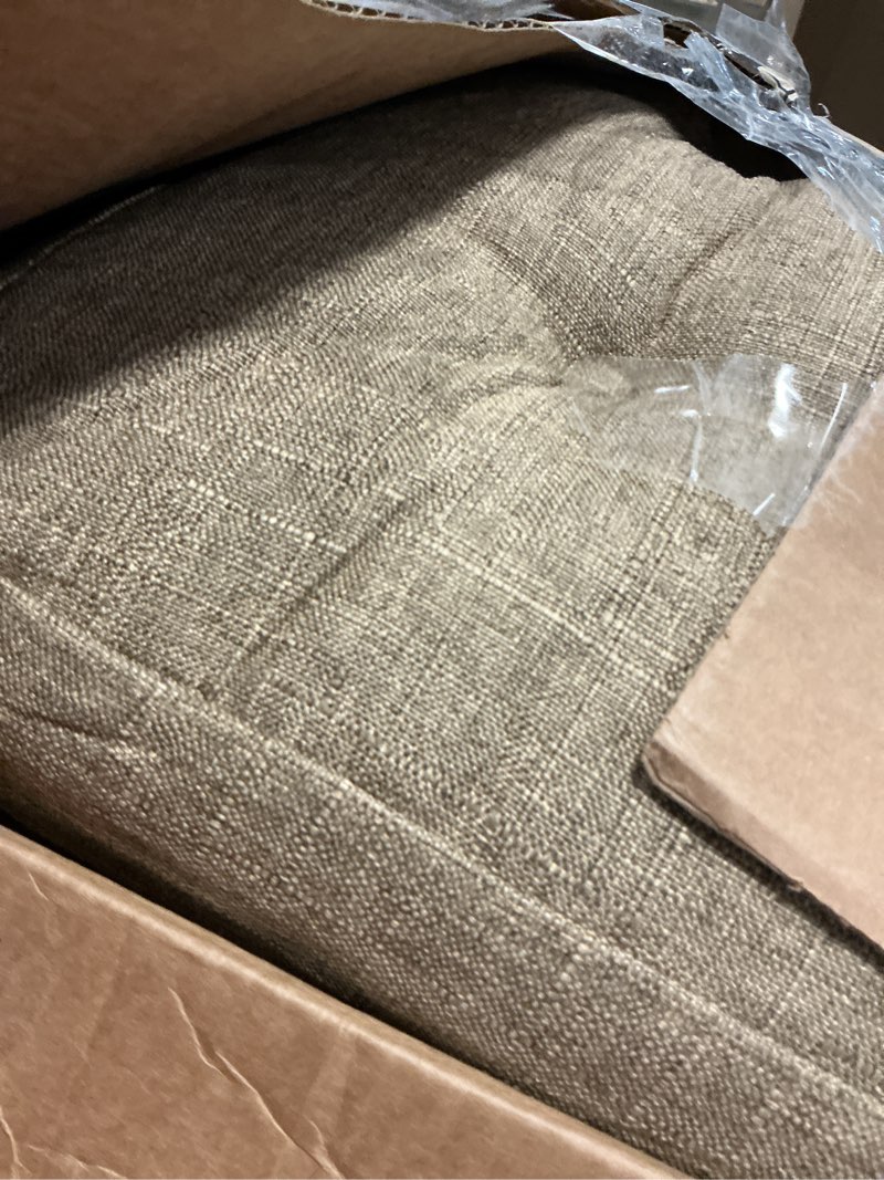 Condition photo showing As Is for chair cushions for dining chairs, dining chair cushions, tufted indoor chair pads with ties & non slip backing, seat cushions for kitchen chairs 16.5” x 16.5” x 3.5”, set of 4, khaki khaki pack of 4