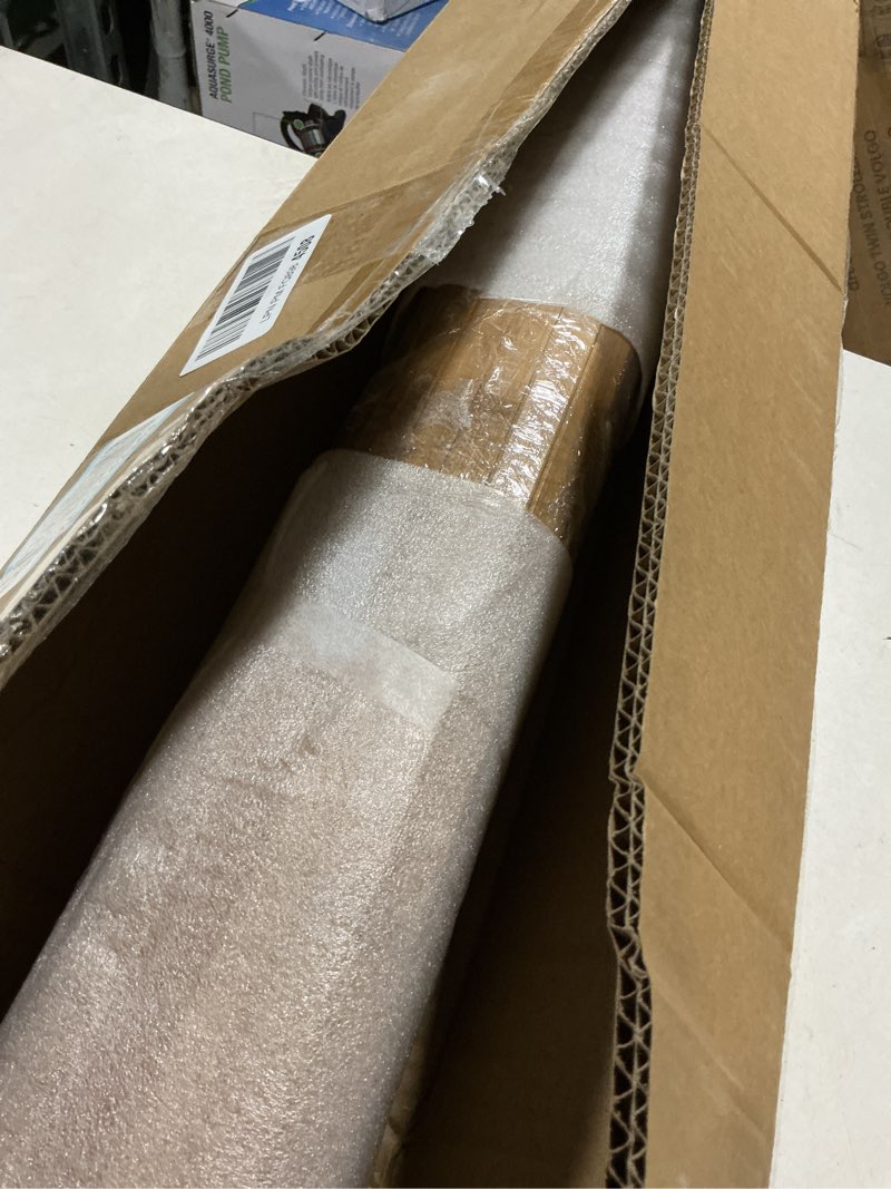 Condition photo showing As Is for 96" x 48" natural bamboo wall panel, natural flexible pole wrap decorative wall panel, wainscoting wall cladding paneling for living room,bedroom,office,ceiling decor(carbonized)