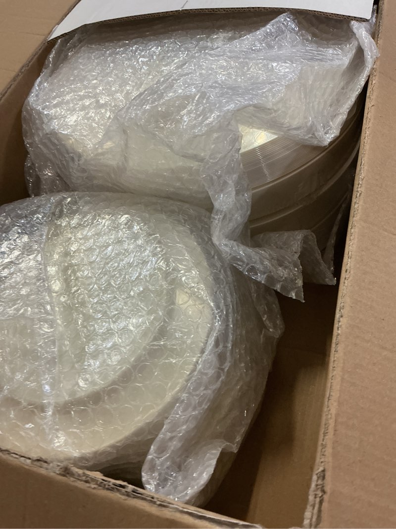 Condition photo showing New/Like New for i00000 200 pcs ivory plastic plates, disposable party plates include 100 ivory dinner plate 10’’ and 100 plastic dessert plate 7’’ perfect for birthday, party & wedding