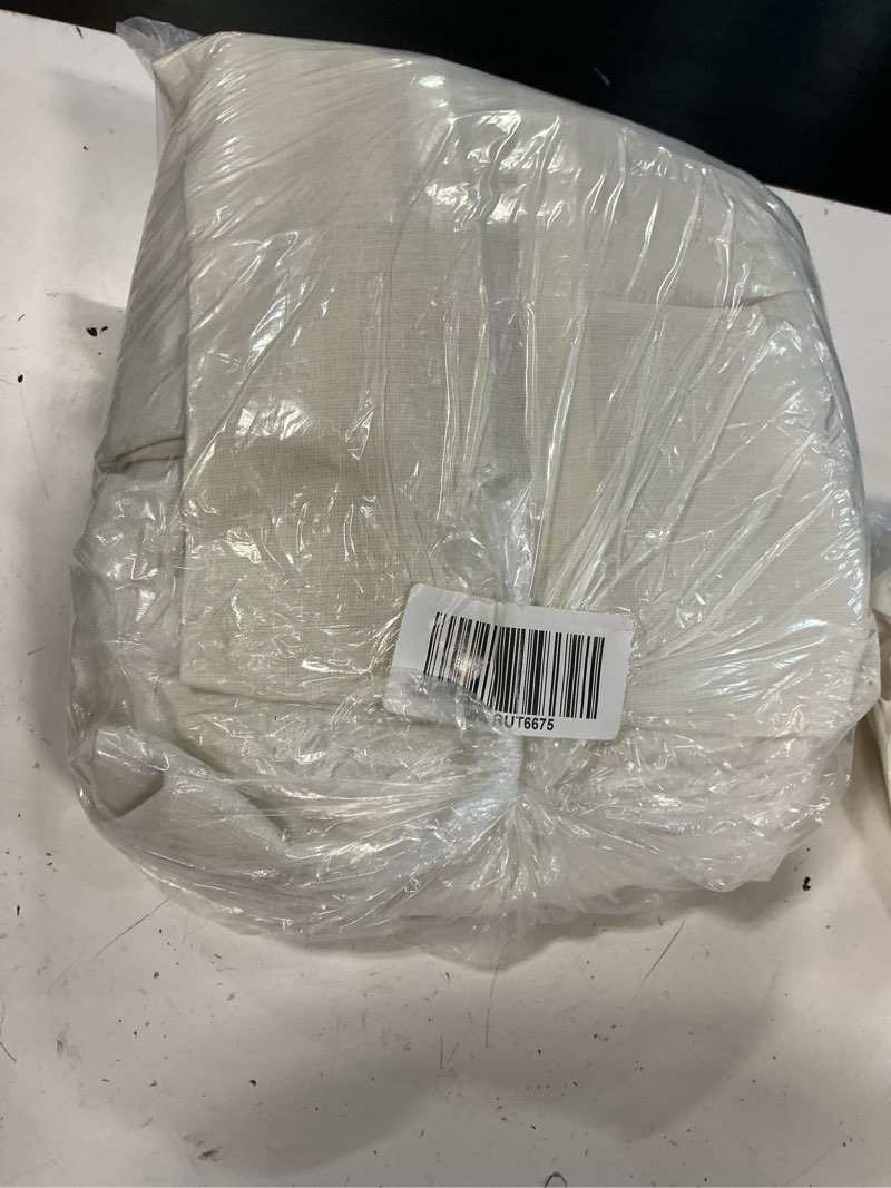 Condition photo showing As Is for quince european linen room darkening curtain - single panel, 48x108, ivory
