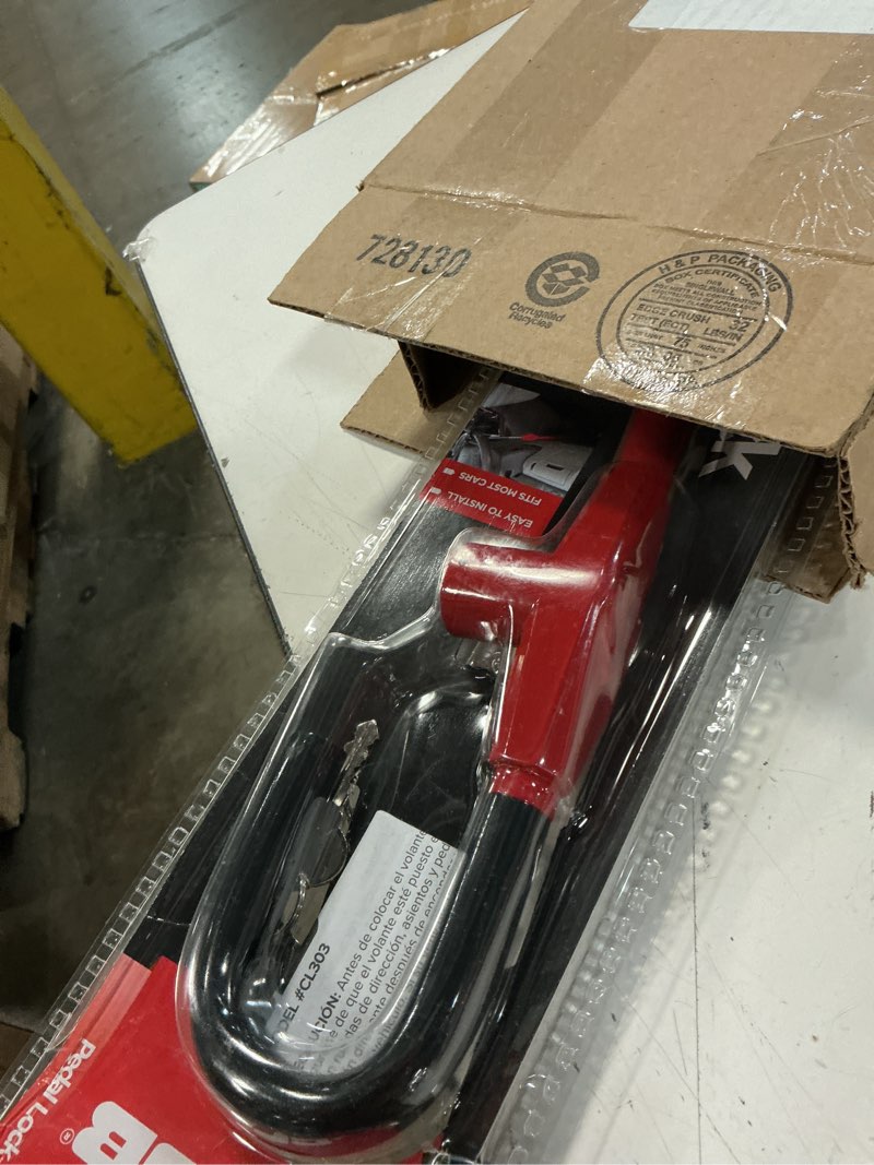 Condition photo showing Good Condition for winner international the club cl303 pedal to steering wheel lock, red, 5.25 inch