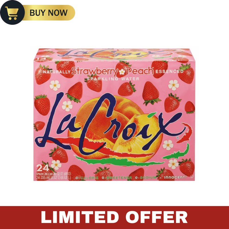 La croix sparkling water strawberry - peach 24 case - 12 oz 