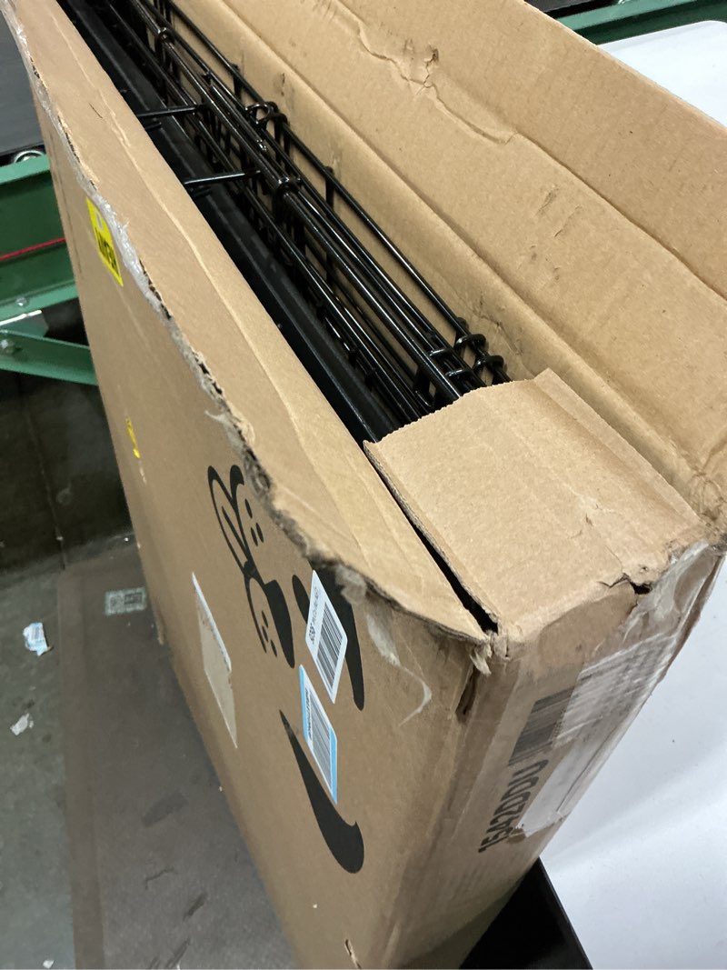 Condition photo showing Good Condition for midwest homes for pets 42-inch icrate for large breeds, 71-90 lbs, double door folding dog crate with divider panel, leak-proof tray & secure latches, portable, durable & easy to assemble 42.0"l x 28.0"w x 30.0"h black