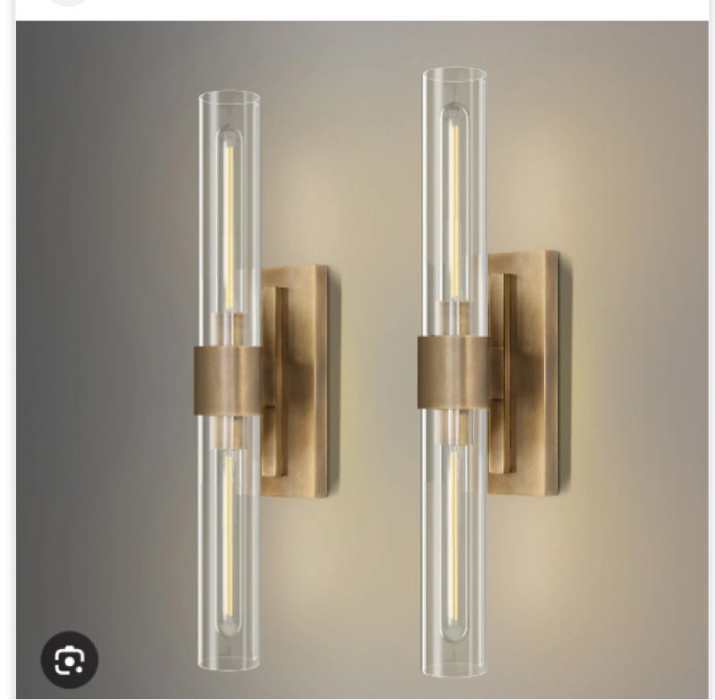 fabrianna brass wall sconce light, 22.8'' gold sconces wall decor with clear glass shade