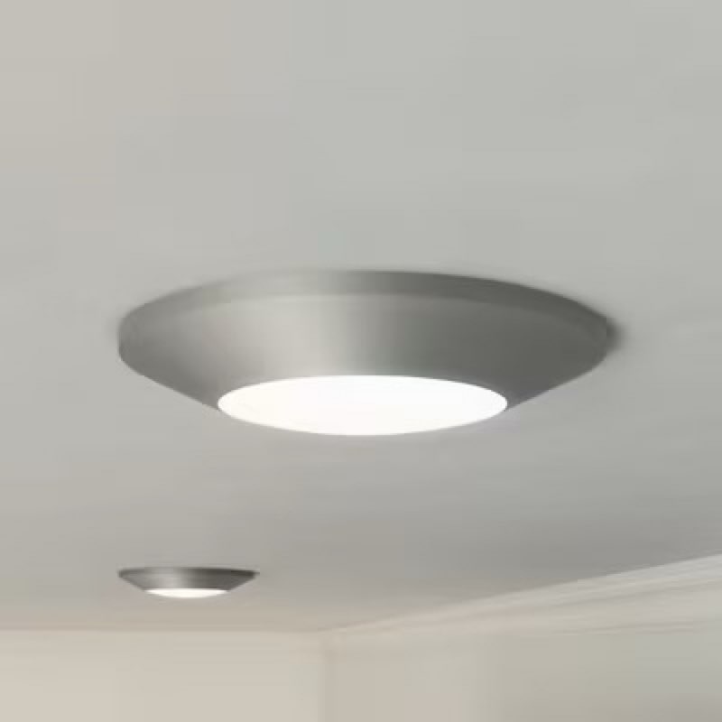progress lighting 5cct 7.5-in brushed nickel indoor 1 -light led tunable white flush mount