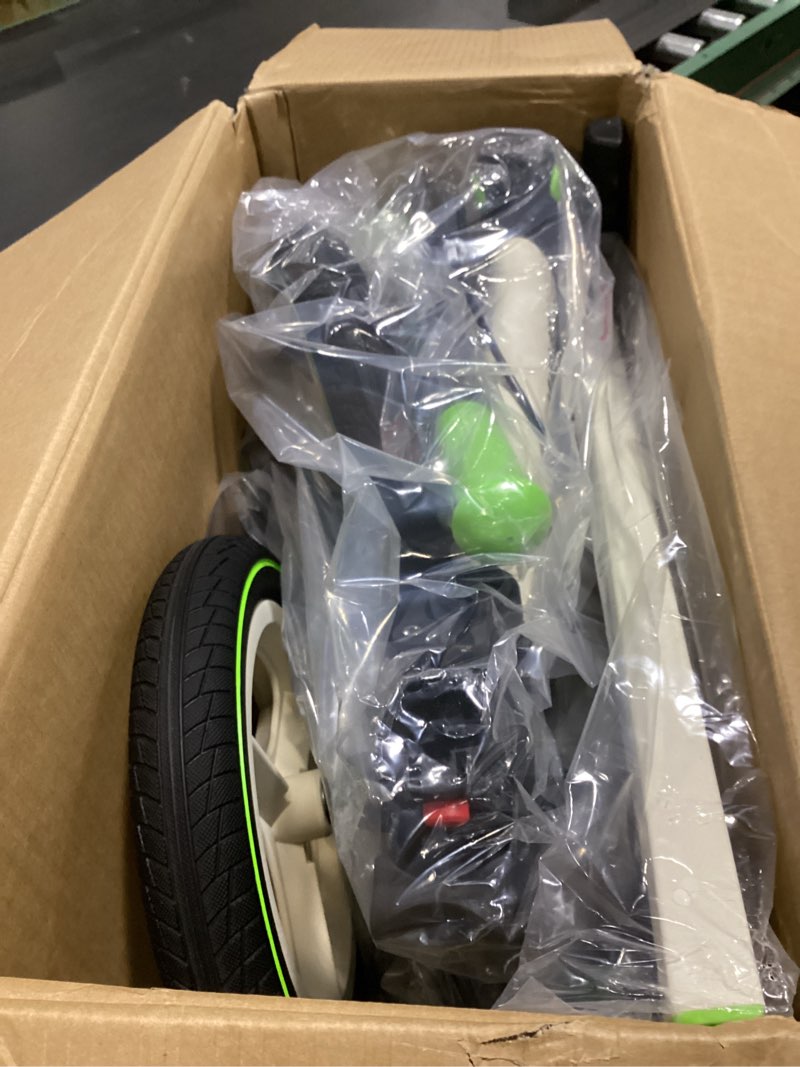 Condition photo showing Good Condition for jmmd 6 in 1 toddler bike with push handle for kids 18-60 months, 12" foldable balance bike with training wheels, pedals, brakes, kickstand, push tricycle toddler gift & toys for boy & girl green large