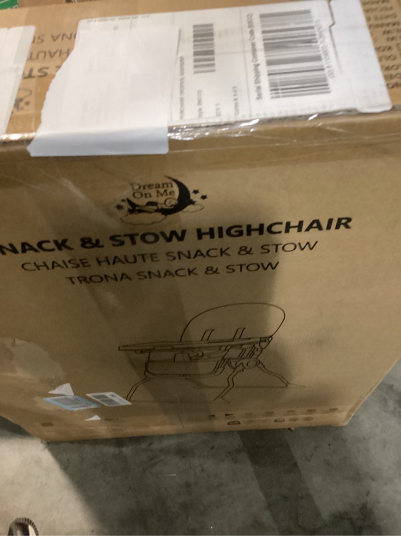 Condition photo showing Good Condition for dream on me snack and stow highchair | adjustable feeding chair with removable tray, lightweight, foldable design, easy to clean, perfect for toddlers & infants cognac