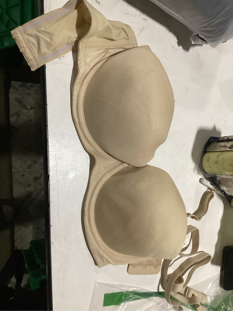 Condition photo showing As Is for plusexy women's push up strapless bra thick padded underwire convertible multiway bras 36c nude