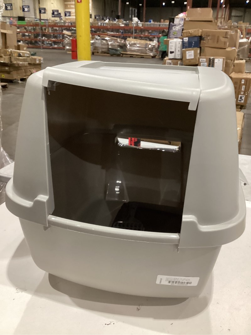 Condition photo showing Good Condition for iris jumbo hooded cat litter box with litter scoop, gray