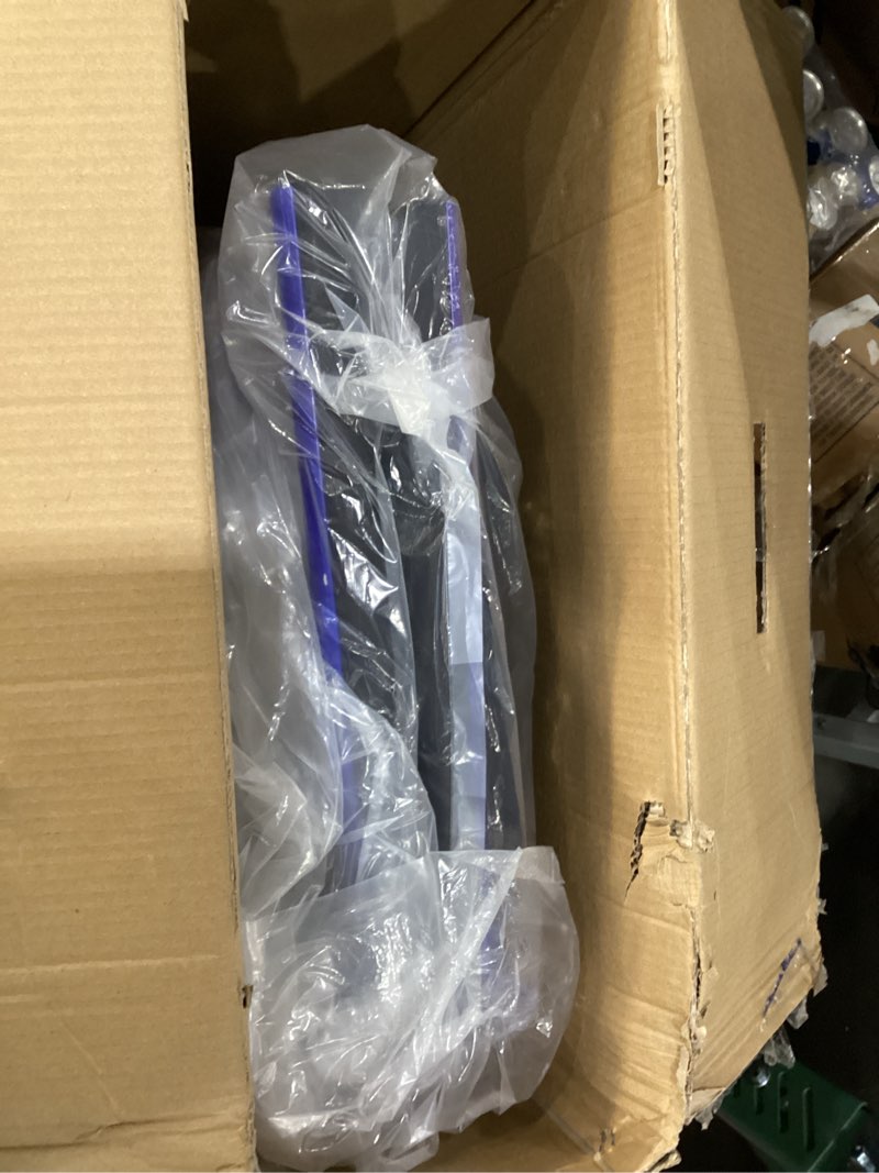 Condition photo showing New/Like New for Medline Ultra Lightweight Transport Wheelchair for Adults, Foldable, 19-Inch Seat Width, Blue Frame, Black Upholstery Blue Wheelchair