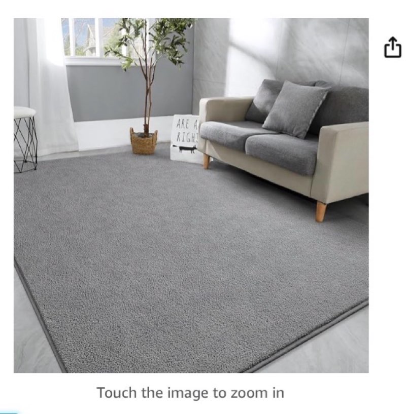 hutha large area rugs for bedroom living room, 7x10 grey solid fluffy super soft memory-foam furry bedside carpets, modern indoor floor rug aesthetic minimalist rug for kids girls boys home decor