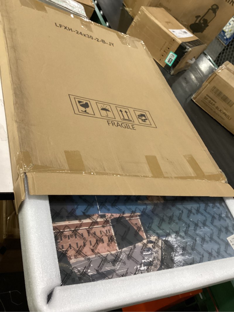 Condition photo showing Good Condition for luckylife 24x30 picture frame, wall hanging poster frames, display pictures 24 x 30 without mat, pack of 2, black black 24x30