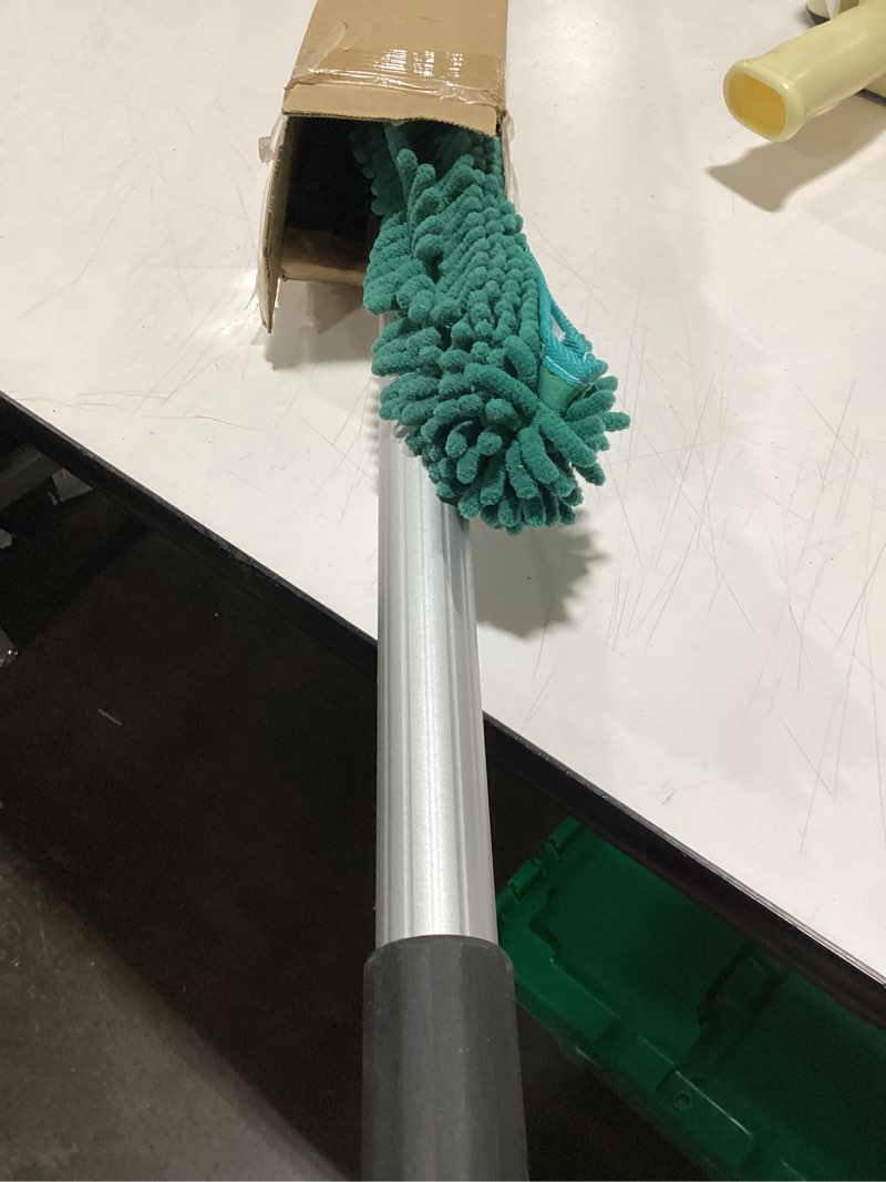 Condition photo showing Good Condition for 20 Feet High Reach Window Squeegee with 5-12Ft Extension Pole, Window Cleaner Tool with 3-Stage Telescoping Pole, Window Cleaning Kit with Rotatable Head (2 Squeegee & 2 Microfibre Cloths) 12FT POLE