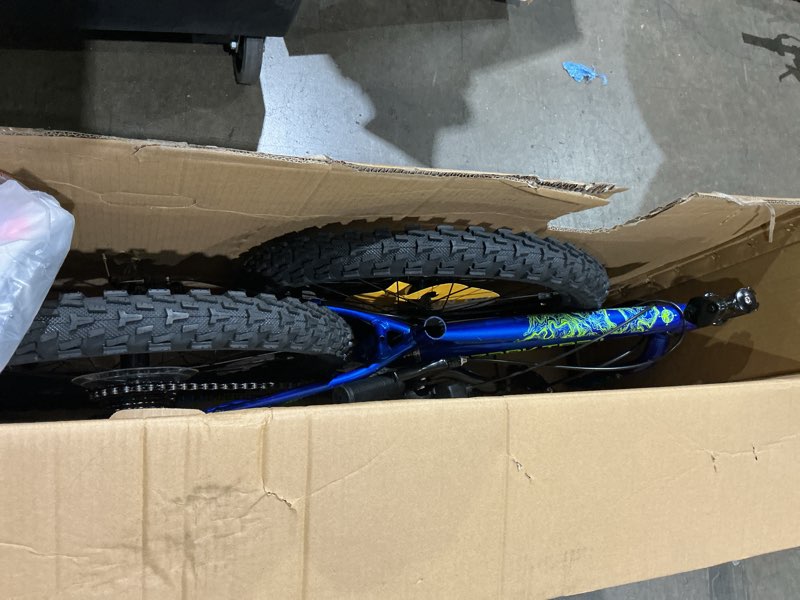 Condition photo showing As Is for ozark trail 20" mountain bicycle, 7 speed, fits riders 3'11"-4'4", child, unisex, blue