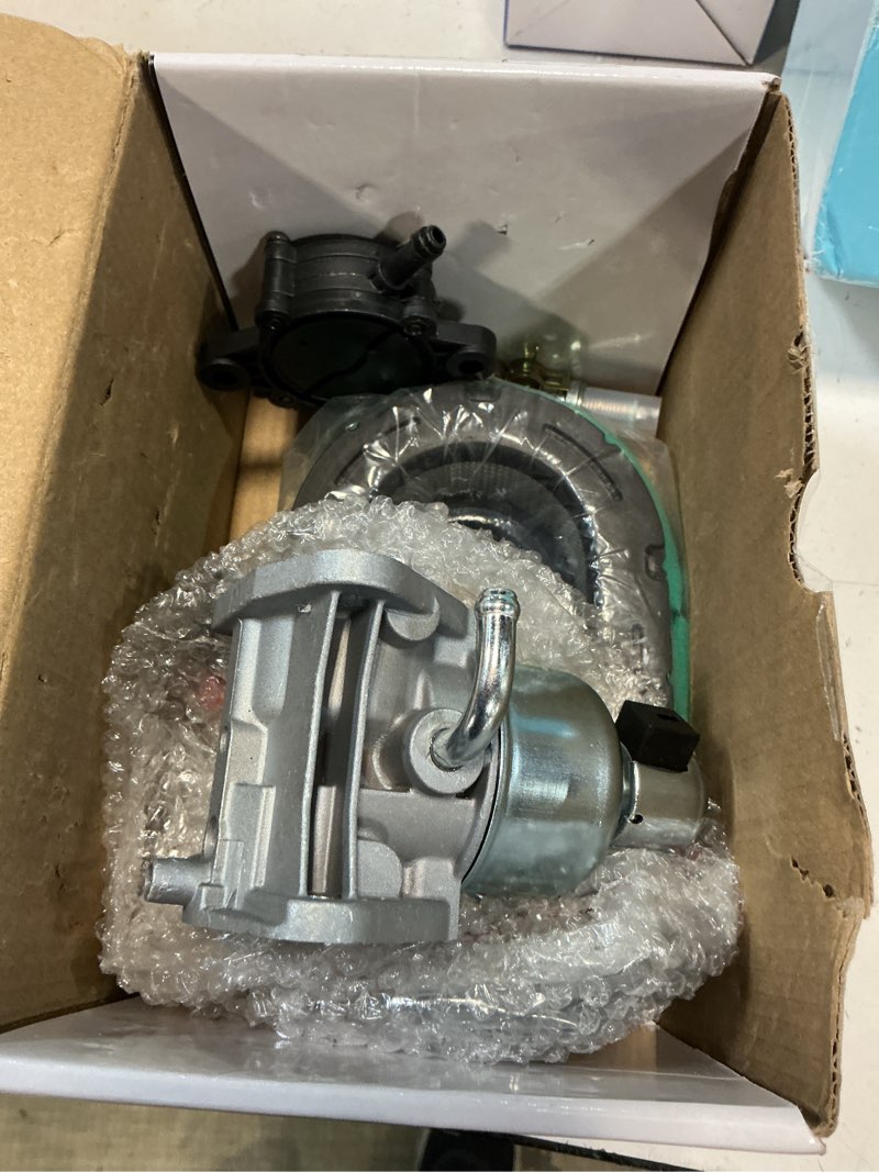 Condition photo showing As Is for 16-853-19s carburetor replacement for kohler kt725 kt730 kt735 kt740 kt745, include air filter, fuel pump, oil filter parts, replace 32-853-67-s, 32-853-63s 16-853-19s carburetor with air filter parts