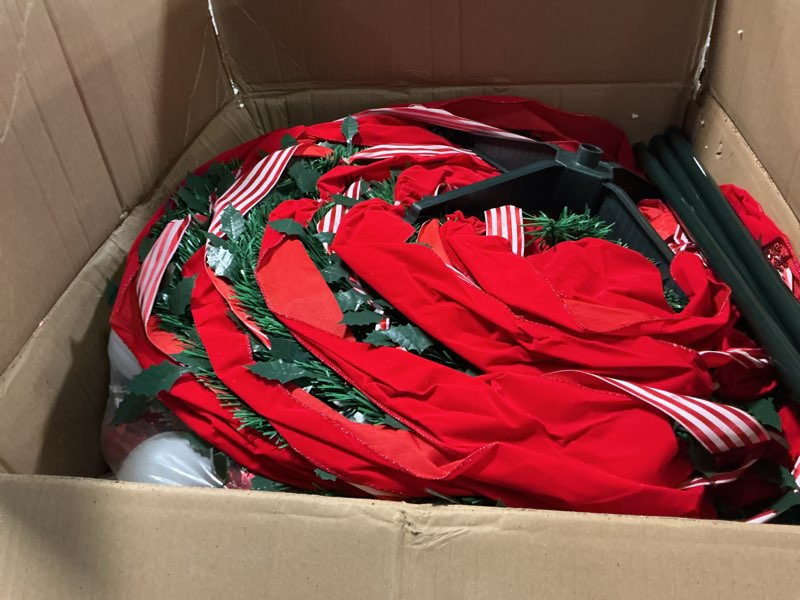 Condition photo showing As Is for Dolicer 6FT Pop Up Artificial Christmas Tree with Lights & Remote, Collapsible Easy Christmas Tree with 200 Warm White & Colorful LED Lights, Foldable Xmas Tree for Small Space