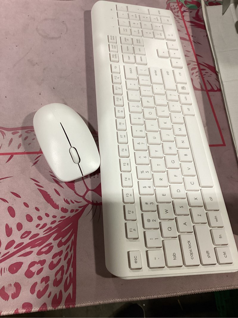 Condition photo showing Good Condition for wireless keyboard and mouse combo, full size silent ergonomic keyboard and mouse, long battery life, optical mouse, 2.4g lag-free cordless mice keyboard for computer, mac, laptop, pc, windows(white)