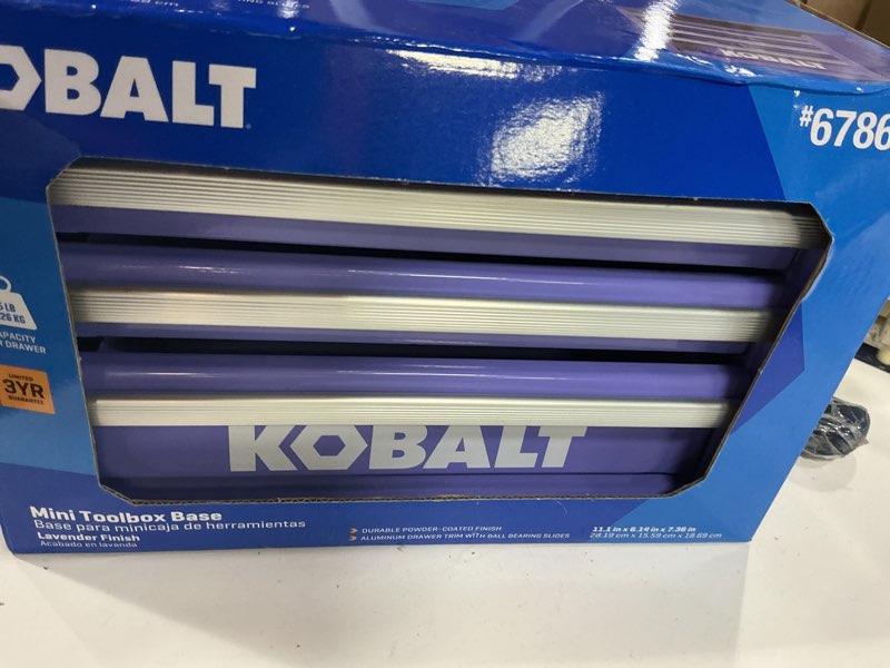 Condition photo showing Good Condition for kobalt portable mini toolbox 11.1-in w x 7.36-in h x 6.14-in d 3 -drawer lavender steel tool box item #6786853 | model #56109
