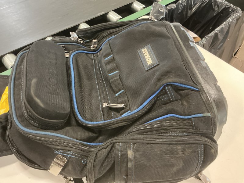 Condition photo showing As Is for Kobalt Blue Polyester 18-in W x 17-in D x 10.5-in L Zippered Backpack
