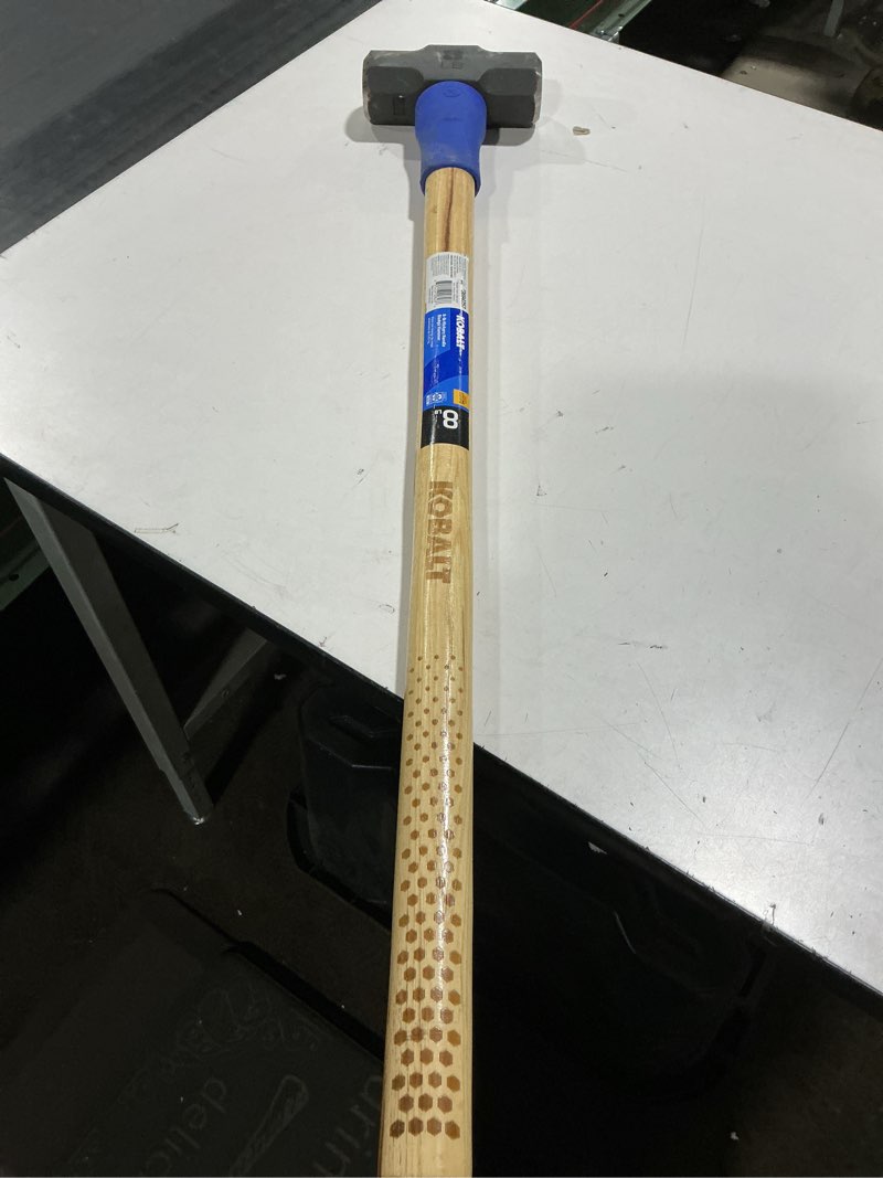 Condition photo showing As Is for Kobalt 8-lbs High Carbon Steel and Hickory Sledge Hammer JJ-7346