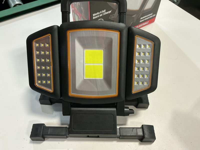 Condition photo showing As Is for bell + howell bionic worklight 1500 lumens super bright led portable heavy-duty multi-directional rechargeable handheld work light