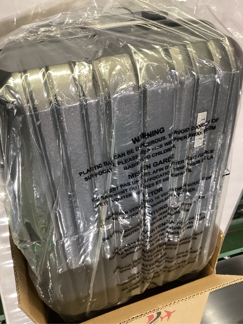 1 Piece Carry on Luggage ABS+PC Hardshell TSA Lock Aluminum Trolley Spinner Wheels (Dark Grey, 1 Piece) 20IN-1PC DARK GREY