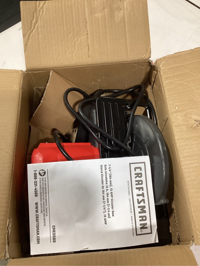 Condition photo showing As Is for craftsman circular saw, 7-1/4 inch, 13 amp, corded (cmes500)