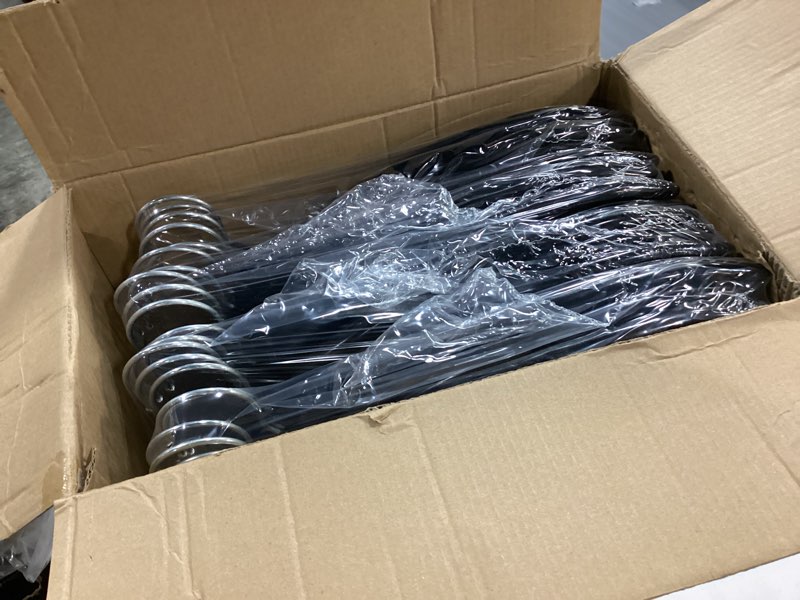 Condition photo showing New/Like New for Premium PVC Coating Metal Hangers 40 Pack, Heavyduty, Non Slip Slimline, Suit Jacket T Shirt Hangers, Gold Hooks, Space Saving Clothes Hanger (Black) Black 40