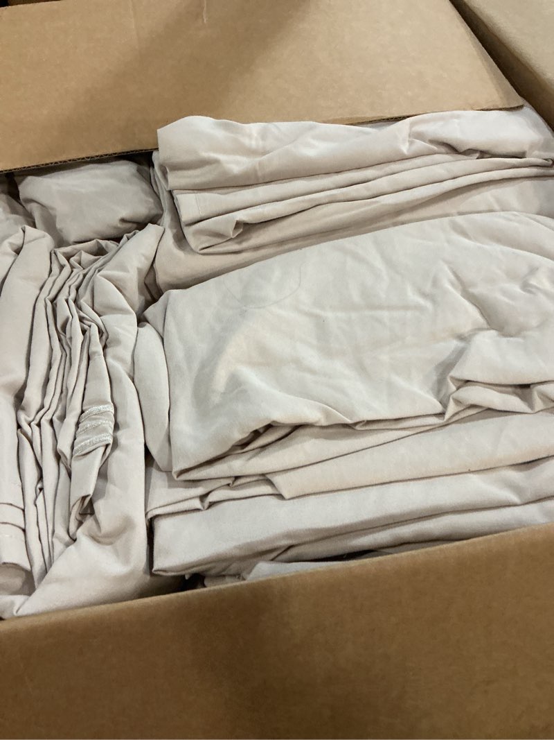 Condition photo showing Good Condition for bulk case pack of 16 sheet sets - (16) complete twin size sheet sets with deep pockets - wholesale bulk bedding for hotels, spas & airbnbs - breathable, cooling, soft & wrinkle free - (twin, wheat) twin (pack of 16) 10 - wheat