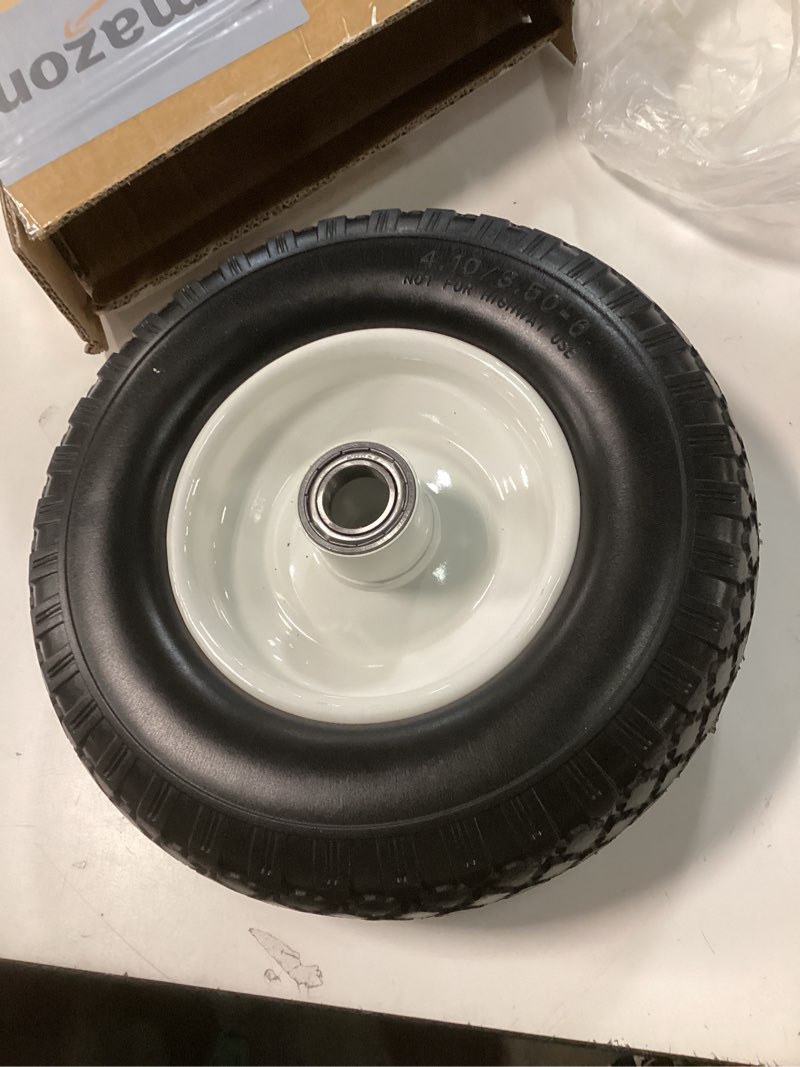 Condition photo showing Good Condition for MaxxHaul 51079 13" No-Flat Solid Rubber Tire - Maintenance Free 4.00-6 Replacement Wheel for Wheelbarrows and Garden Wagons - Heavy Duty Steel Rim with 5/8-Inch Ball Bearing - Puncture Proof 13" Tire, 5/8" Bore, 1.75" Centered Hub
