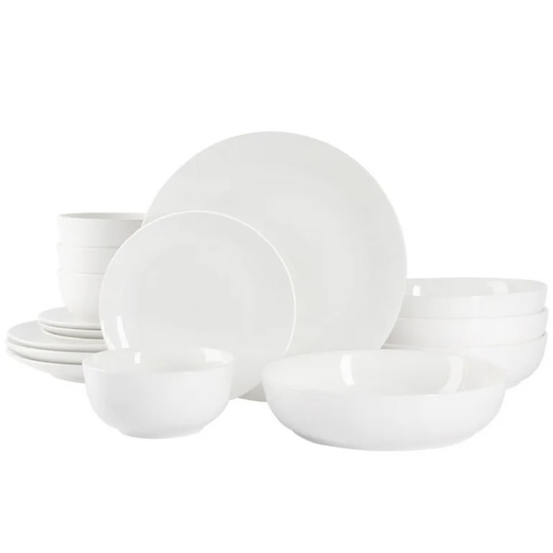 Gibson Home Gracious Dining 16 Piece Double Bowl Dinnerware Set