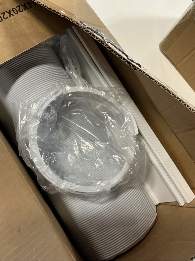 Condition photo showing Good Condition for portable air conditioner window vent kit with 82" length, 5.9" diameter exhaust hose, 13pcs universal pvc ac window slide seal with 4 panel(17" to 63") for horizontal&vertical 17-63 inch