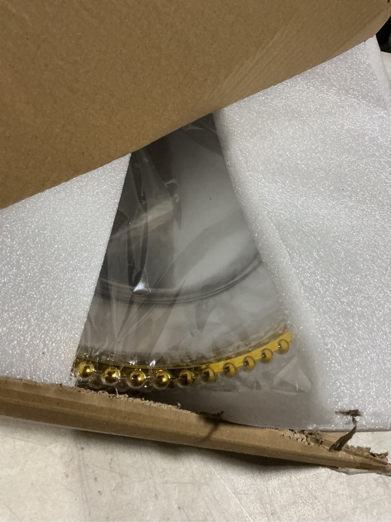 Condition photo showing Good Condition for 13-Inch Acrylic Clear Charger Plates,Gold Charger Plate Set of 10pcs - Elegant Decorative Dinner Plates Chargers for Wedding Reception, Holiday Party, Family Gathering & Table Setting 10 Acrylic Round Gold