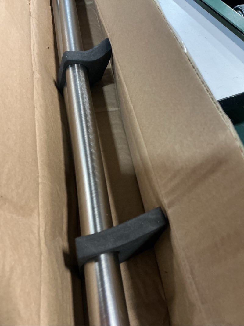 Condition photo showing As Is for Brushed Nickel Curtain Rods for Windows 144-168 Inch, 1-Inch Adjustable Drapery Rods with Aluminum End Cap and Brackets for Room Divider, Bedroom, Living room, Kitchen, Bathroom Etc 144-168" Brushed Nickel