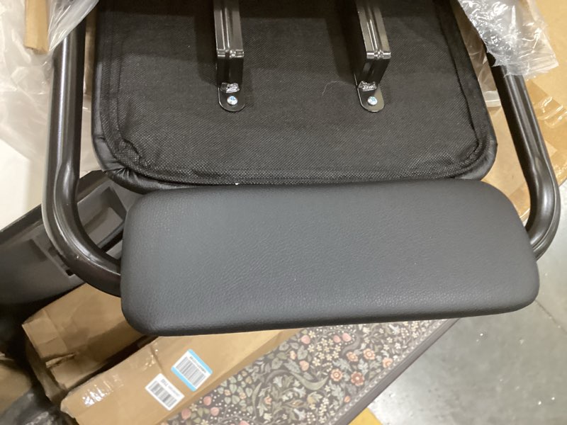 Condition photo showing Good Condition for Thyle 1 Pcs Folding Bar Stool with Backrest, Tall Foldable Stool Chair Portable High Folding Bar Chair Counter Height Seat Leather Padded for Kitchen Island Shop Cafe Dining Room Black (27.5 Inch) 1 27.5 Inch