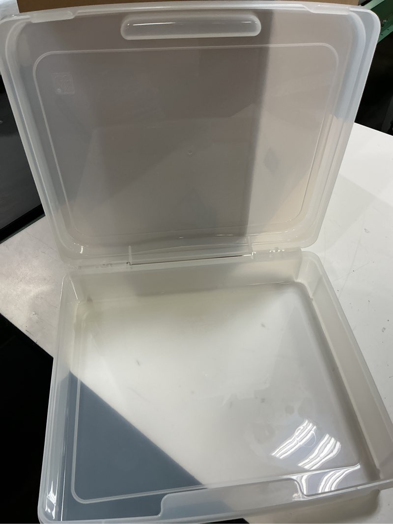 Condition photo showing Good Condition for iris portable board game organizer plastic project storage case box with snap-tight latch, 6-pack, fits 8.5" x 11" papers, for games puzzle magazine document craft hobby art supplies, thick, clear  