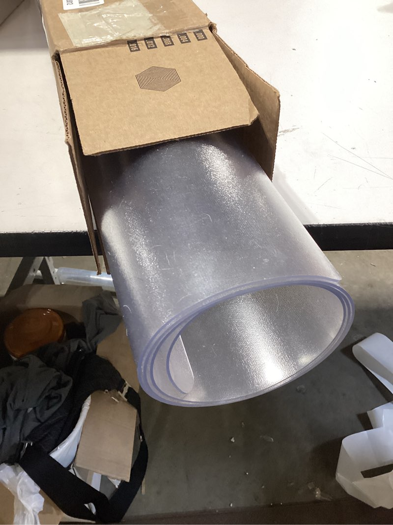 Condition photo showing Good Condition for royhom clear chair mat for hardwood floor 30 x 48 inches, clear floor mat for rolling chairs, desk hard surface pad, waterproof rectangle protector pad 30” x 48” for hard floor frosted clear
