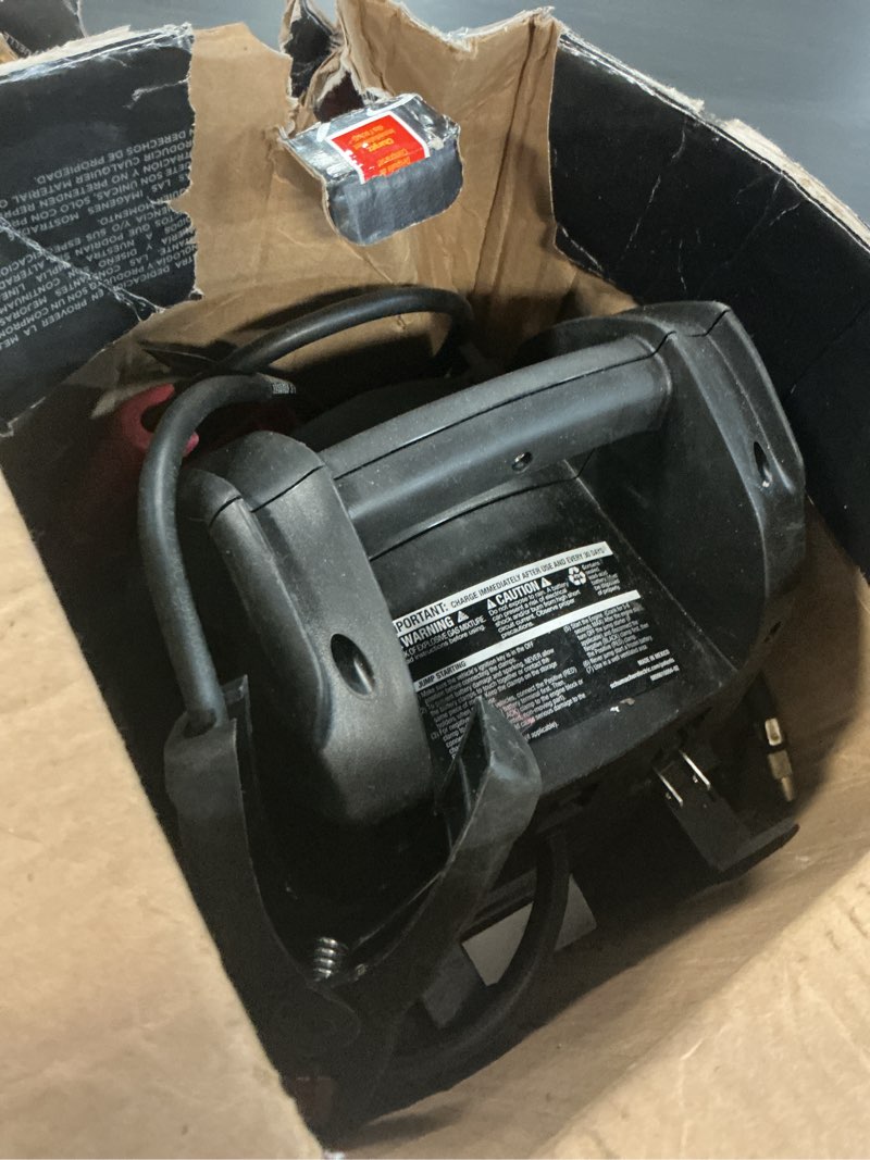 Condition photo showing As Is for schumacher electric 800a car battery jump starter and portable power station, 150-psi air compressor, 12v sport, auto, and marine batteries, sj1583