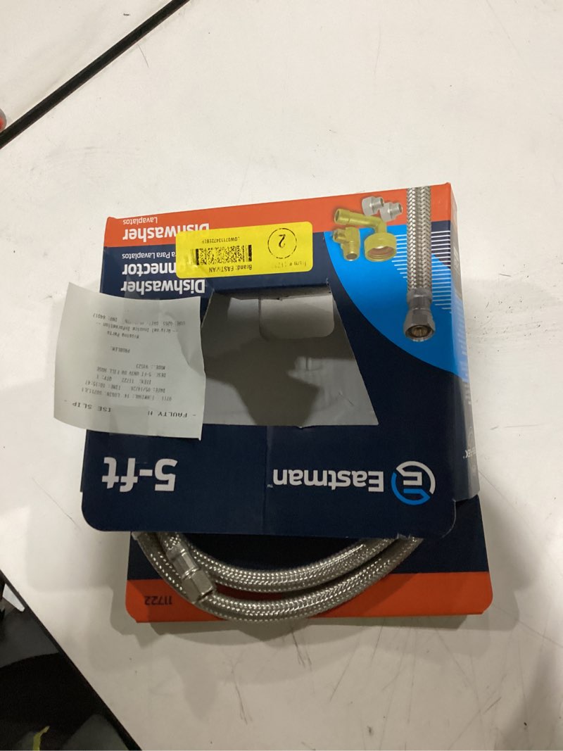 Condition photo showing New/Like New for eastman 5-ft 3/8-in compression inlet x 3/8-in compression outlet stainless steel dishwasher connector