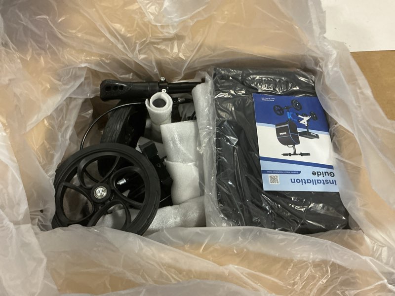 Condition photo showing New/Like New for blessreach lightweight knee scooter for adults for foot injuries,knee pad | 300lbs foldable leg knee scooter, 8'' rubber wheels, dual brake, adjustable height, crutch alternative for ankle recovery black