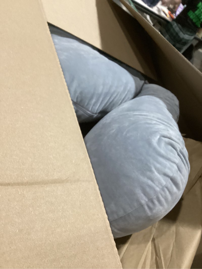 Condition photo showing As Is for allopera pregnancy pillow, full body 57 inch maternity pillow with removable washable cover - sleep support for legs, back, neck, shoulder, hips, belly for pregnent women, black grey velvet cover black-grey velvet