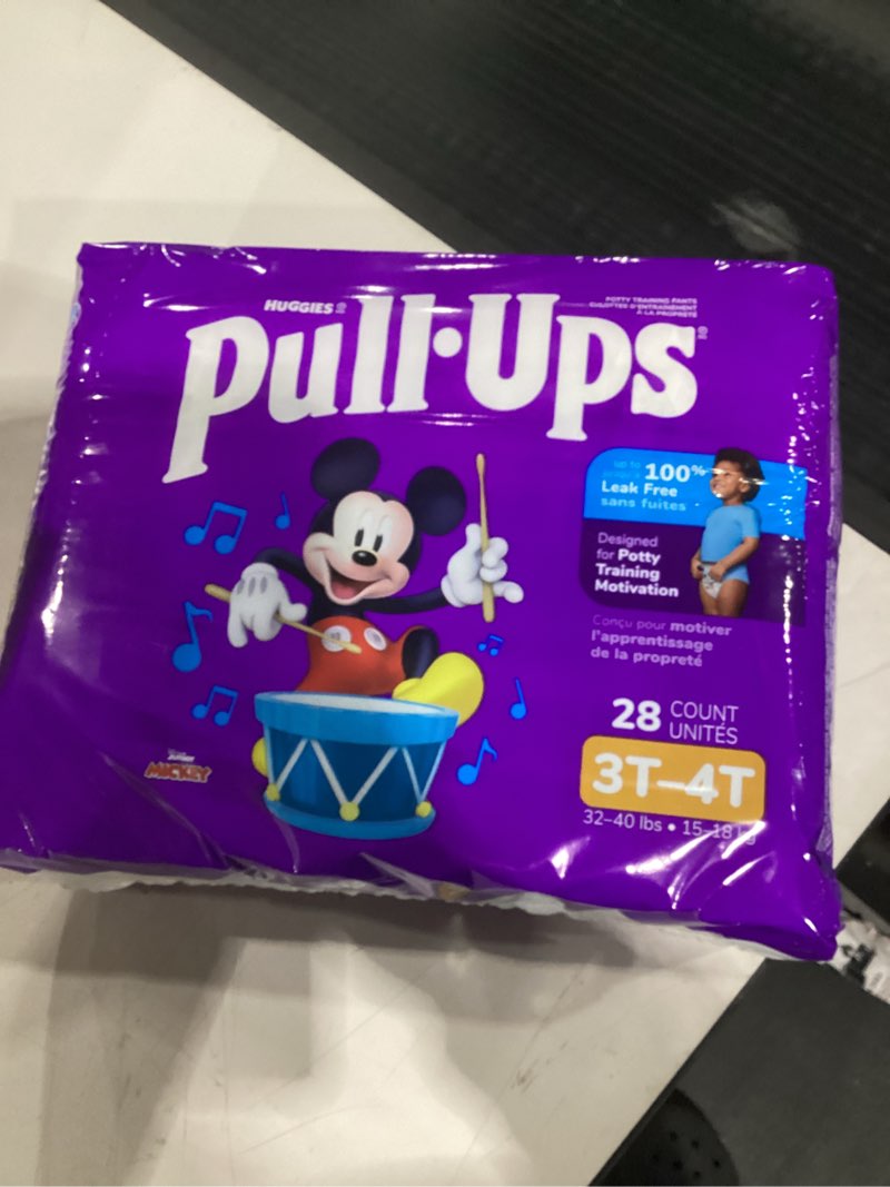 Condition photo showing New/Like New for Pull-Ups Boys' Potty Training Pants, Size 3T-4T Training Underwear (32-40 lbs), Pack of 28, Packaging May Vary 3T-4T