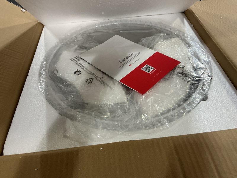 Condition photo showing New/Like New for vonluce semi-flush mount ceiling light, 15.7" modern 3-light ceiling light fixture with white pleated drum shade 3 e26 sockets for bedroom entryway living room, bronze finish, etl certificated bronze 15.7"