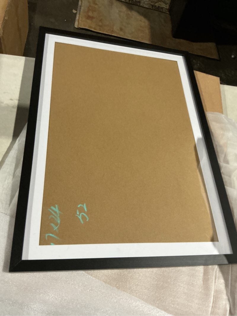 Condition photo showing As Is for FUNTRESS Picture Frame for Wall Hanging Family Photo Frame Wood Living Room Document Collage Frame with Mat (, Black)