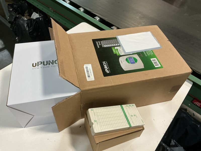 Condition photo showing New/Like New for upunch hn1500 starter time clock bundle for small business: employee punch clock system with 100 time cards, card rack, and ribbon