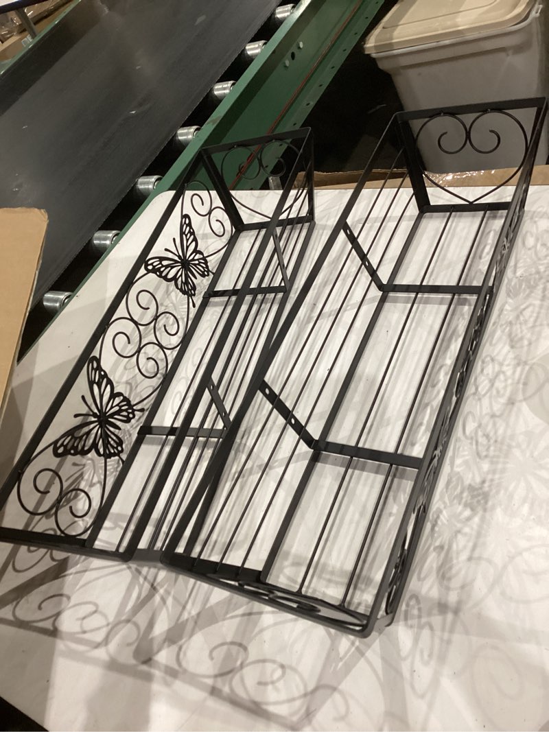 Condition photo showing Good Condition for ecosoul flower box, otte metal, flower wall basket, h/b/d, 18/60/16 cm, iron, dark rust, lacquered for attachment to the outer wall, wall bracket oblong rectangular
