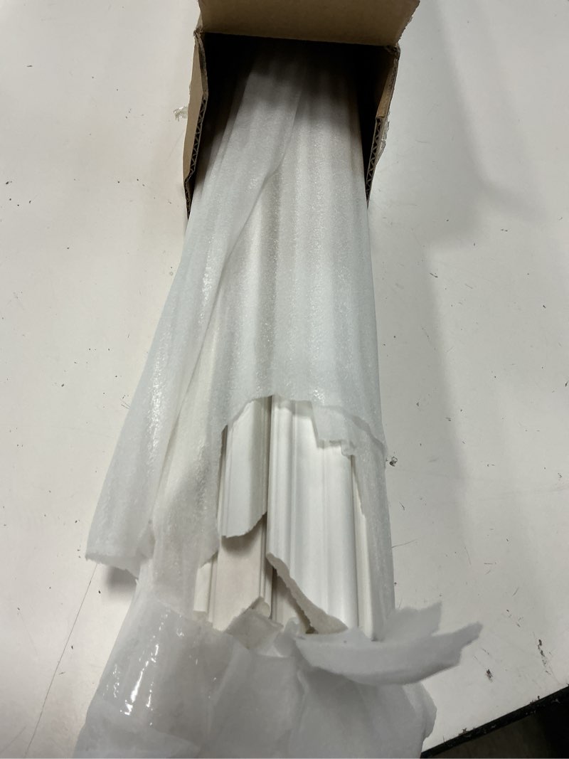 Condition photo showing Good Condition for doublefill 63 x 24.4 inch wall molding kit french style corner premade accent molding wainscoting panel with corner for interior wall moulding decor ready to assemble accent panel(fleur de lis style)