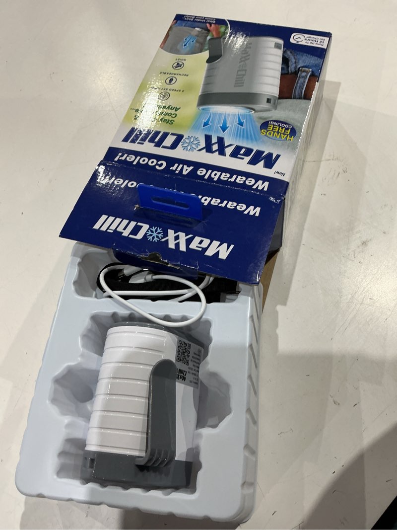 Condition photo showing As Is for maxx chill wearable air cooler